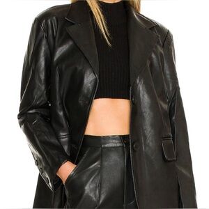 SNDYS Black Lennox PU Leather Jacket | US Size 2 AUS/UK Size 6